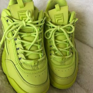 fila womens disruptor ii premium in lime